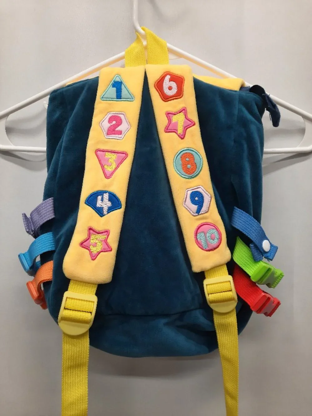 White Dolphin Toys Toddler Busy Board Activity Backpack Plush Sensory Travel Bag